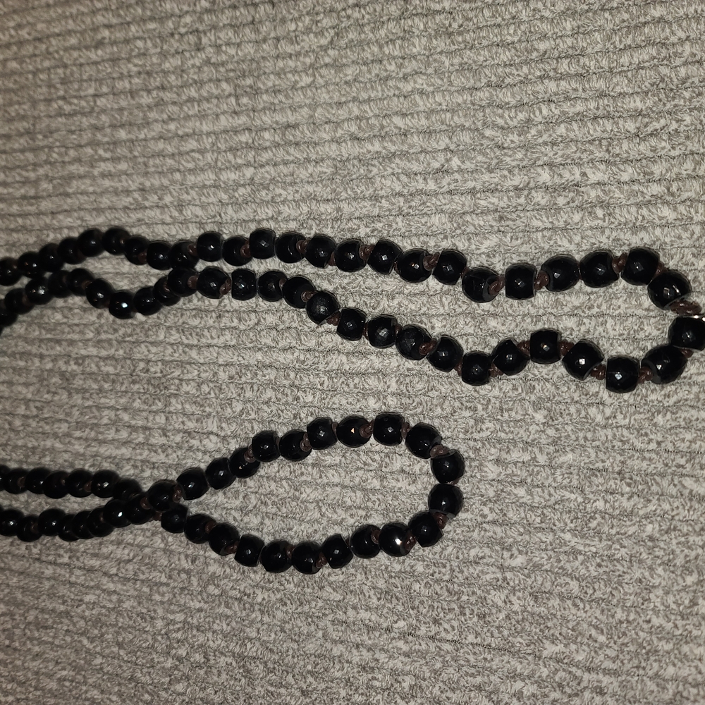 Sleek Black Beaded Necklace